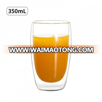 350ml Custom Double Wall pyrex double wall glass cup