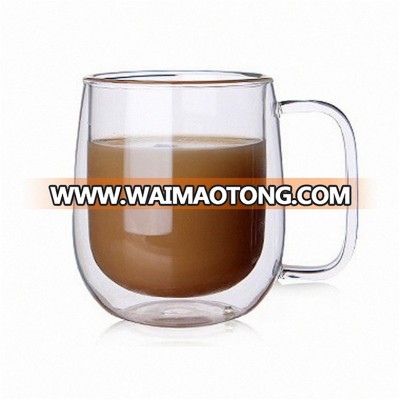 250ml Custom Heat Resistant Borosilicate Double Wall Glass Cup