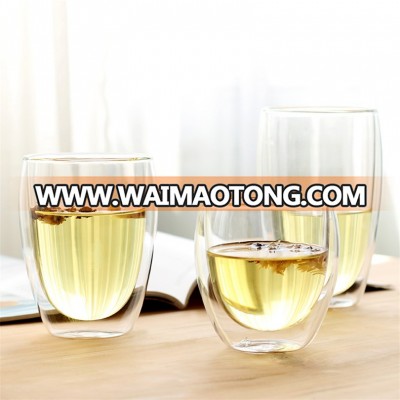 Double Wall 250ml Beverage Clear Glass Cup